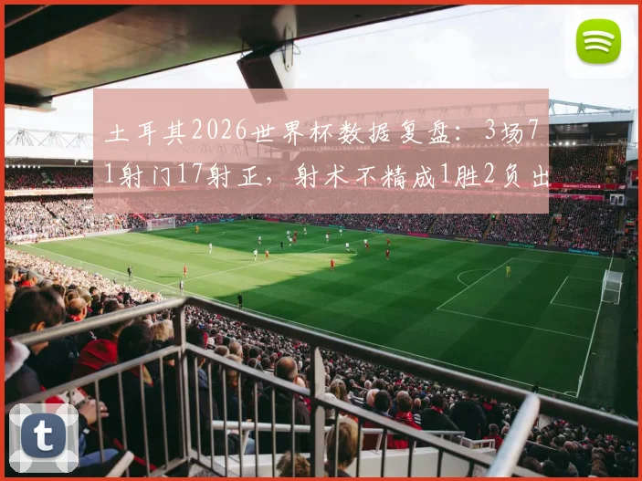 土耳其2026世界杯数据复盘：3场71射门17射正，射术不精成1胜2负出局主因